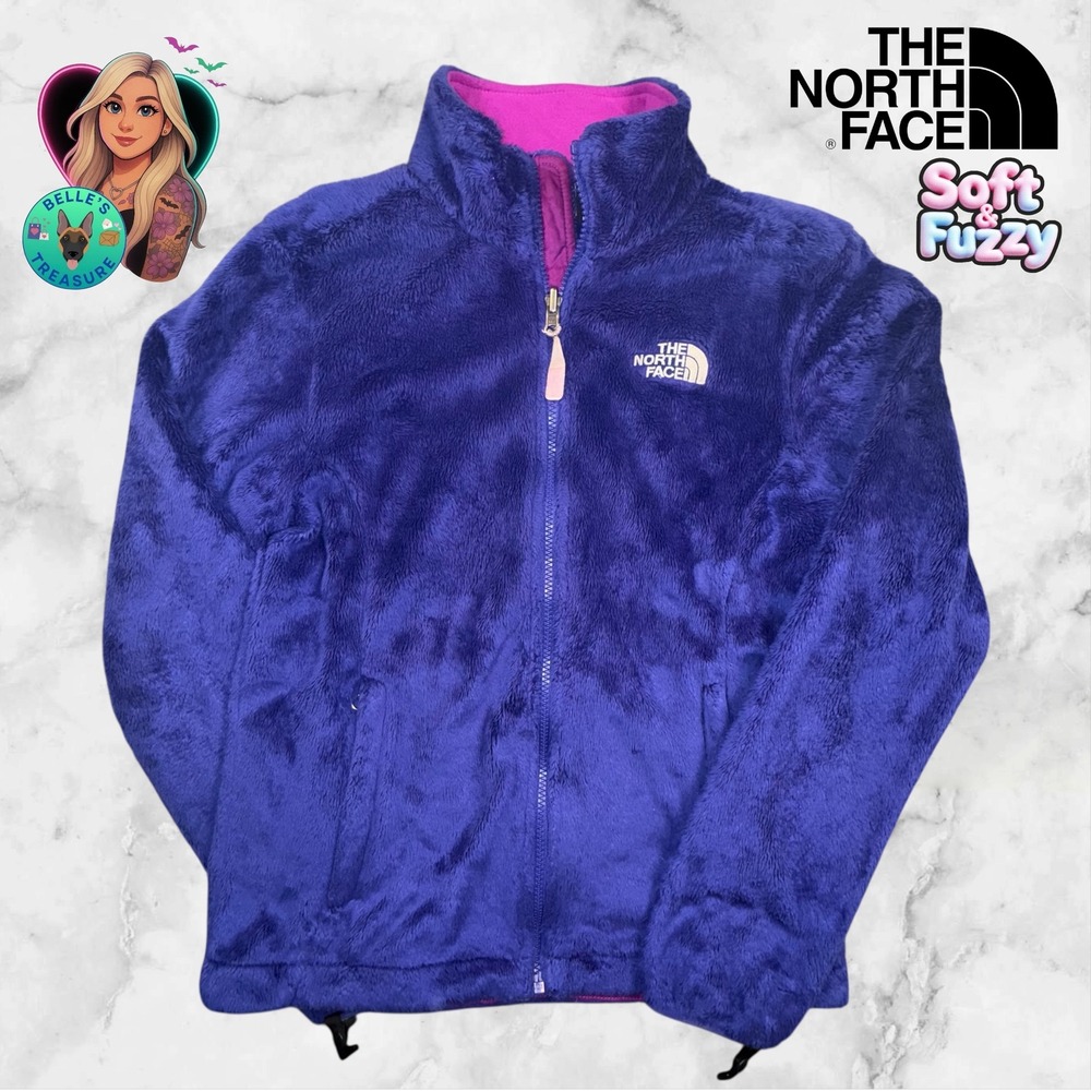 The North Face Womens Small Osito High Pile Soft Fuzzy Full Zip Jacket Purple
